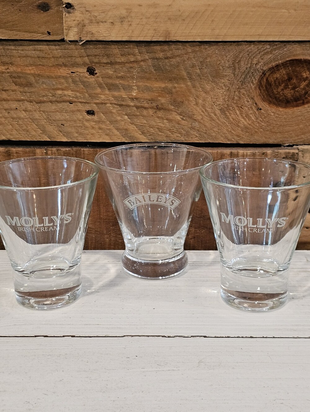 Set Of 3 Vintage 90's/00's Irish Cream Glasses (Baileys & Molly's)